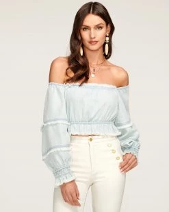 Ramy Brook Charli Off-The-Shoulder Crop Top All New Arrivals