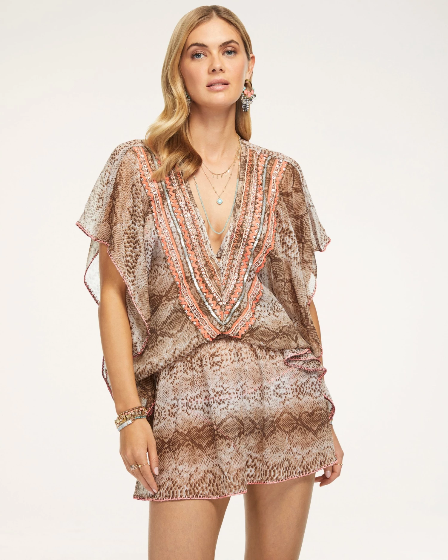 Ramy Brook Swim Printed Tinos Coverup Mini Dress